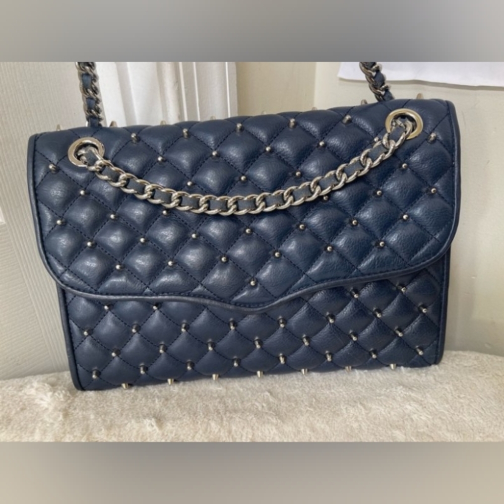 Rebecca Minkoff Quilted Crossbody - Studs And Navy Blue - Picture 2 of 14